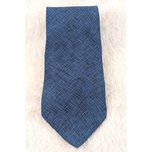 DKNY Men's Tie Blue Crosshatch Textured Pattern Neck Tie Modern Classic